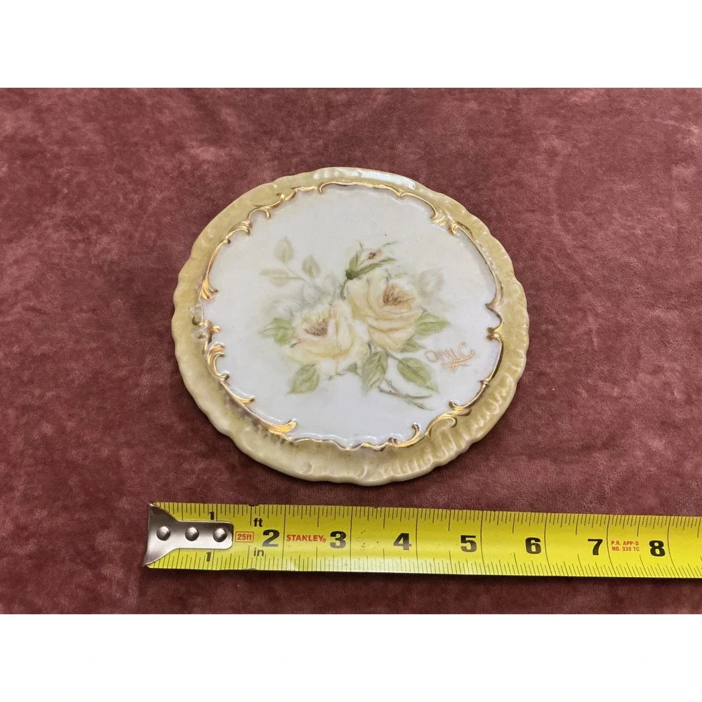 Vintage Clear Glass Tree of Life Round Serving Platter Trivet 7.5 Inch
